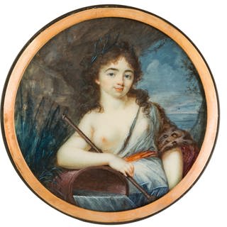 Augustin Dubourg (1750–1800), Junge Dame als Quellnymphe, um 1790