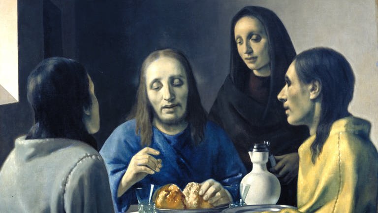 Das Jan Vermeer nachempfundene Gemälde "Christus und die Jünger in Emmaus" von Han van Meegeren aus der Sammlung des Museums Boijmans Van Beuningen, Rotterdam