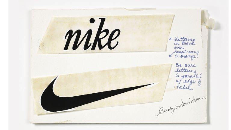 Zeichnung des original Swoosh Designs, Carolyn Davidson, 1972