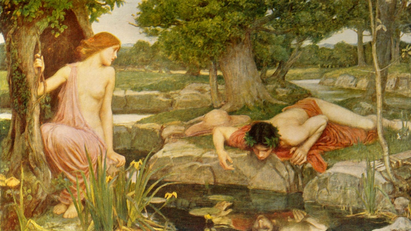 Echo and Narcissus , 1903, (c1915). Creator: John William Waterhouse.