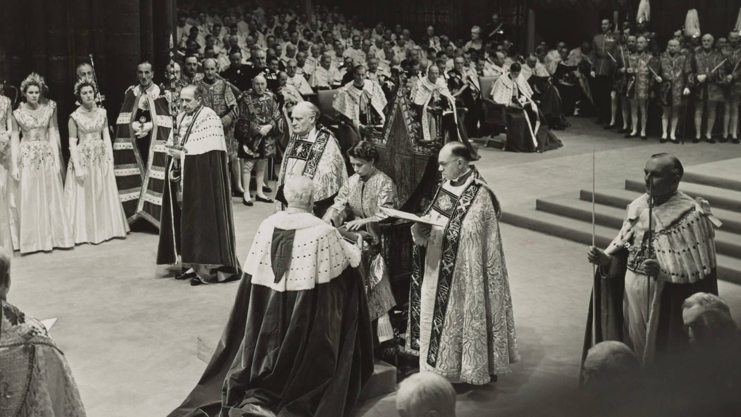 Krönungszeremonie von Königin Elizabeth II. Am 2. Juni 1953.