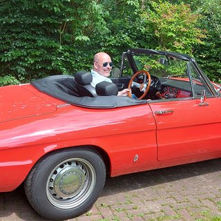 Nils in seinem Alfa Romeo Spider Rundheck von 1970