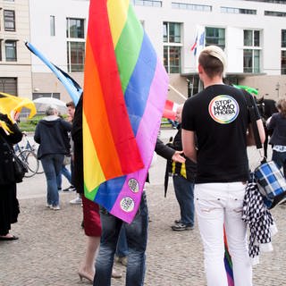 Demoteilnehmende am Internationale Tag gegen Homo-, Bi-, Inter- und Transphobie (17. Mai 2015 )