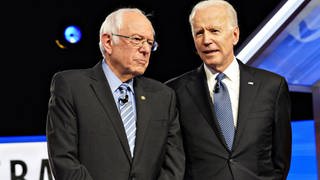 Die demokratischen Präsidentschaftsbewerber Bernie Sanders und Joe Biden