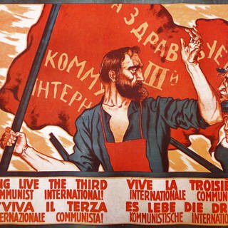 Propagandaplakat für die Kommunistische Internationale, abgekürzt Komintern
