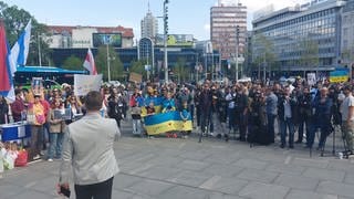Pro-Ukraine-Kundgebungen in Belgrad werden vor allem von regimekritischen Russen und Ukrainern organisiert. 