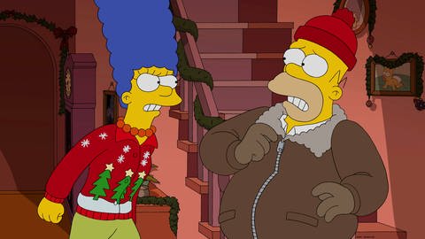 Marge Simpson und Homer Simpson in einer Weihnachtsfolge