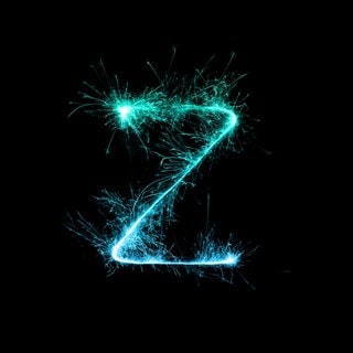 Sparkler firework light alphabet Z at night background Symbolfoto