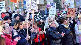 Demonstration gegen die AfD und Rechtsextremismus in Heppenheim, Januar 2024