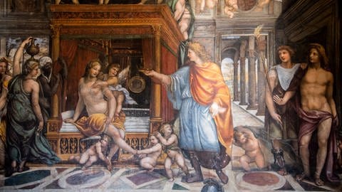Die Hochzeit Alexanders mit Roxane. Fresko in der Villa Farnesina, Rom.