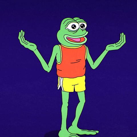 Pepe the Frog, the web comics character co-opted by the alt-right as a symbol of white supremacy, 2020.