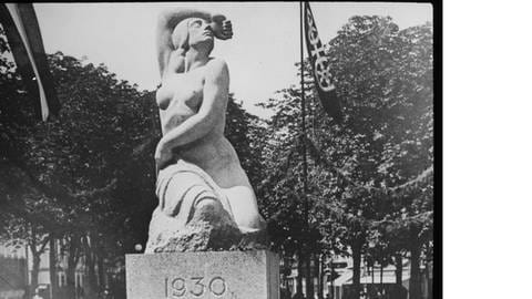 Barbusige Büste aus Mainz von Benno Elkan, die 1933 abgerissen wurde 