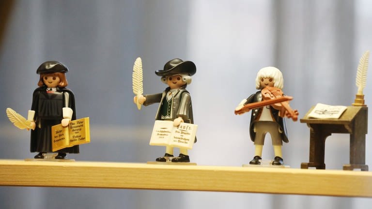 Playmobilfiguren Luther, Goethe und Bach