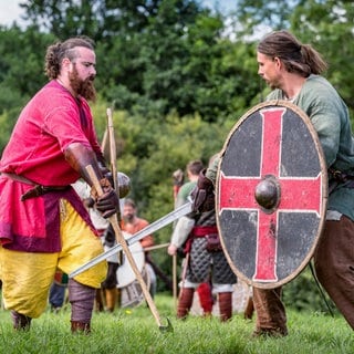 Wikinger-Kampf. Symbolfoto