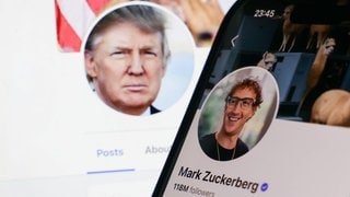 Die Profilbilder von Donald Trump und Mark Zuckerberg auf Facebook.