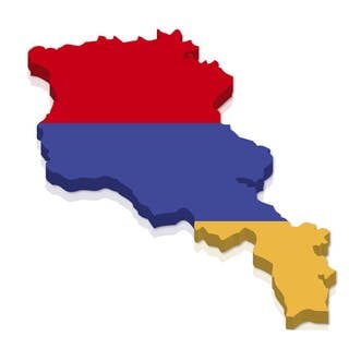 Umriss und Flagge von Armenien