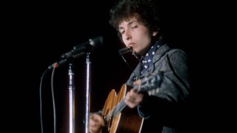 Bob Dylan, der im Februar 1968 in Washington, DC auftritt.