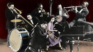 Trompeter Louis Armstrong mit King Oliver´s Creole Jazzband und Lil Hardin