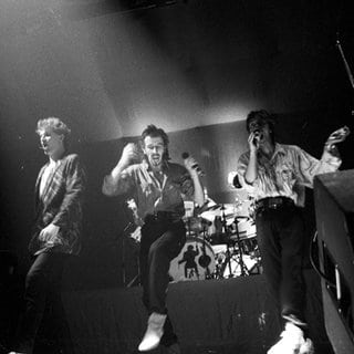 Die Band Spliff bei einem Konzert in der Eissporthalle Berlin 1984.