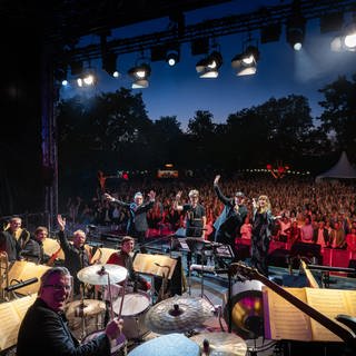 Foto Ida Sand, Götz Alsmann, Magnus Lindgren und Torsten Goods