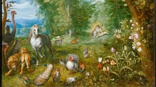 Paradieslandschaft mit der Erschaffung Evas, undat. Oel auf Kupfer von J. Brueghel d. J.