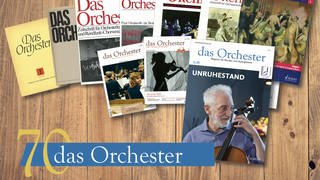 Eine Collage mit verschiedenen Covern von "das Orchester"