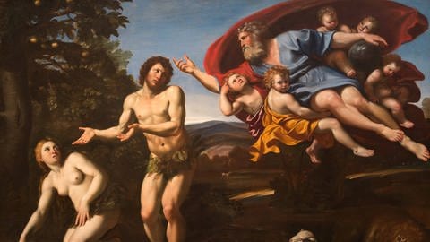 Gemälde von Domenichino: Gott bestraft Adam und Eva für ihren Ungehorsam