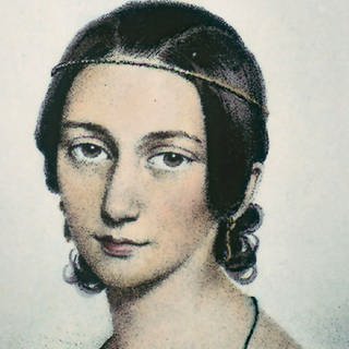Die Pianistin und Komponistin Clara Schumann in einer Lithographie von Straub um 1840
