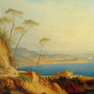 Blick über den Golf von Neapel, Gemälde von Carl Morgenstern aus dem Jahr 1869 , Öl auf Leinwand