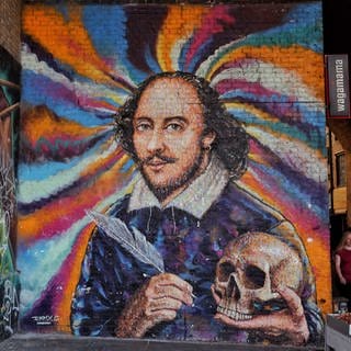 William Shakespeare Mural by Jimmy C on Clink Street in Borough, London, England.