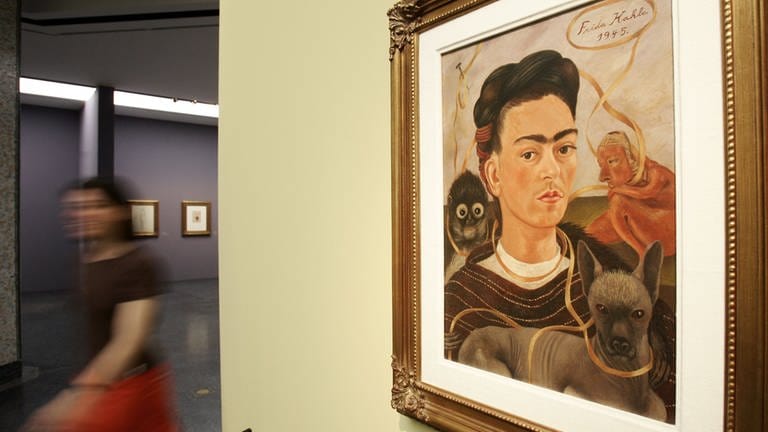 Frida Kahlo: Selbstbildnis mit Äffchen. Ausgestellt im Bucerius Kunstforum Hamburg im Jahr 2006.