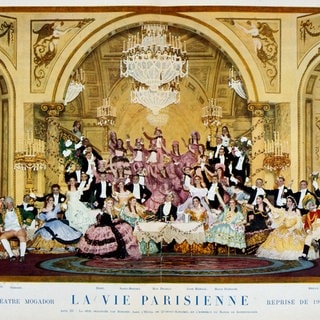 Ein Plakat einer Aufführung der Operette „La vie parisienne“ von Jacques Offenbach