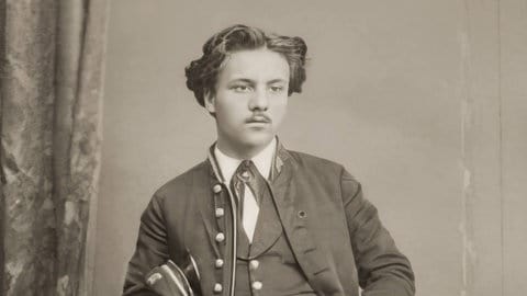 Gabriel Fauré in der Uniform eines Schülers der École Niedermeyer, digital bearbeitet nach einer Fotografie von Charles Reutlinger, 1864