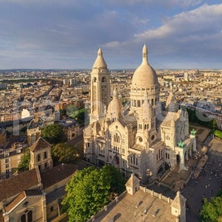 Basilique du Sacré-Cœur de Montmartre Paris (Panorama-Luftaufnahme)