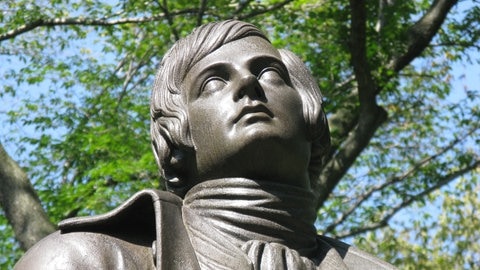 Bronzestatue des schottischen Nationaldichters Robert Burns im Central PArk von New York City