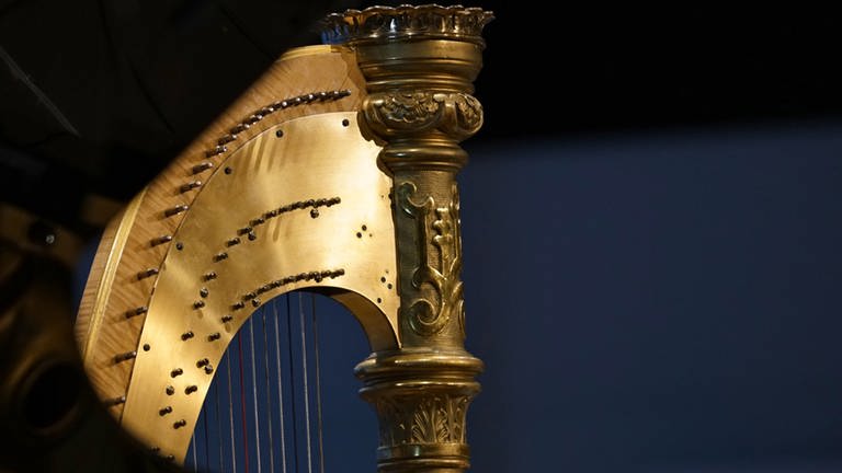 Impressionen aus Donaueschingen während der Musiktage - Detailfoto Harfe