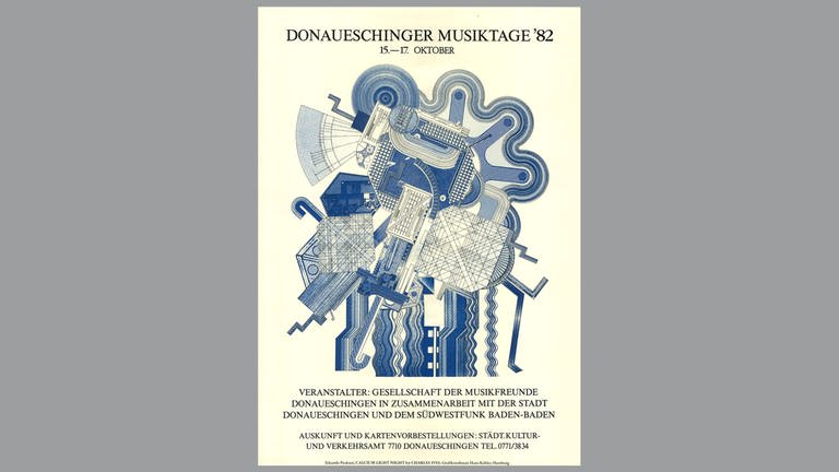 Donaueschinger Musiktage - Plakat 1982 - Eduardo Paolozzi - Variante in Blau