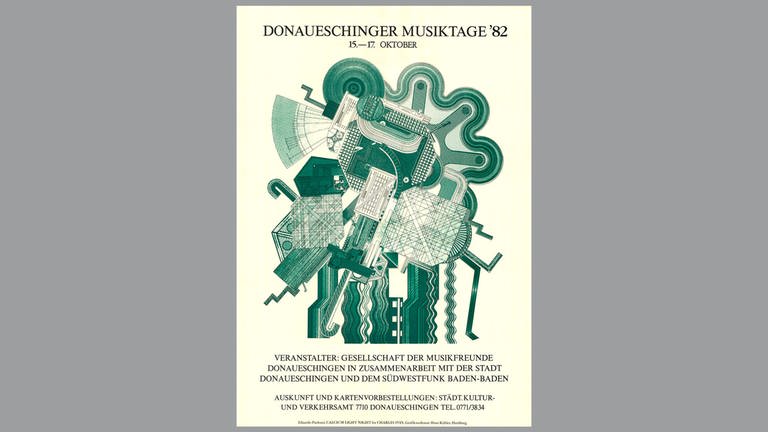 Donaueschinger Musiktage - Plakat 1982 - Eduardo Paolozzi - Variante in grün