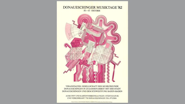 Donaueschinger Musiktage - Plakat 1982 - Eduardo Paolozzi - Variante in violett