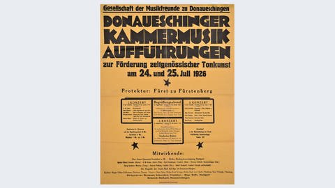 Donaueschinger Musiktage, Plakatkünstler unbekannt, 1926