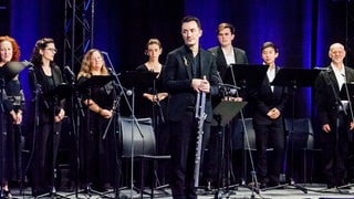 Generalprobe mit dem französischen Vokalensemble Les Métaboles und dem Flötisten Matteo Cesari