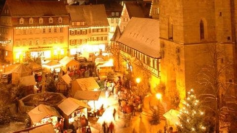 Blick auf den Weihnachtsmarkt Öhringen