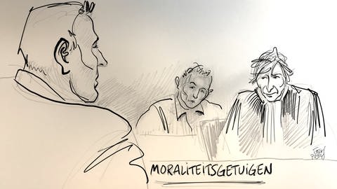Moraliteitsgetuigen – Zeugen der Moral: Zeuge in einem Prozess im Januar 2020 gegen drei Ärzte in Gent. Den Ärzten wird vorgeworfen, die Bedingungen zur Sterbehilfe nicht eingehalten und eine 38 Jahre alte Frau vergiftet zu haben.