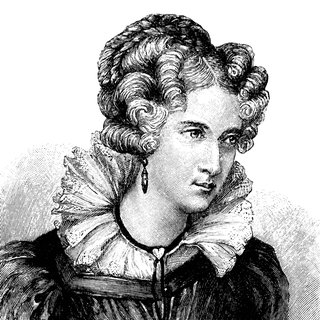 Annette von Droste-Hülshoff (1797 - 1848), historischer Holzstich um 1897