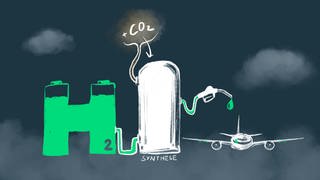 Mit grünem Wasserstoff können Verkehrsmittel klimaneutral angetrieben werden, deren Elektrifizierung in absehbarer Zeit nicht möglich ist. Zum Beispiel Flugzeuge, Schwerlastwagen oder Schiffe.