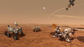Modell des Mars Rovers Preseverance