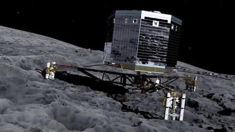 Die Landesonde (Philae) landet auf dem Komet