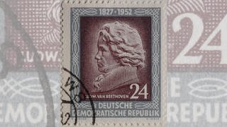 Ludwig van Beethoven, deutscher Komponist, Porträt auf einer DDR-Briefmarke 1952