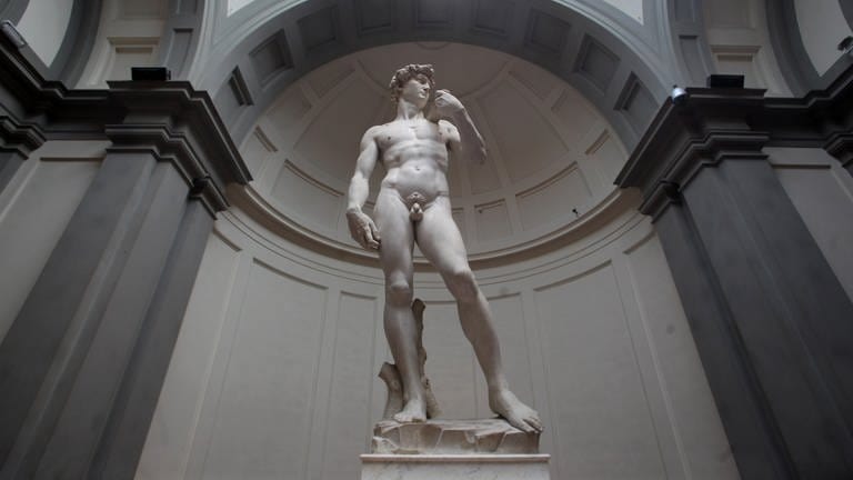 Die Skulptur "David" (150104) von Michelangelo Buonarroti im Museum Accademia di Belle Arti in Florenz  Italien