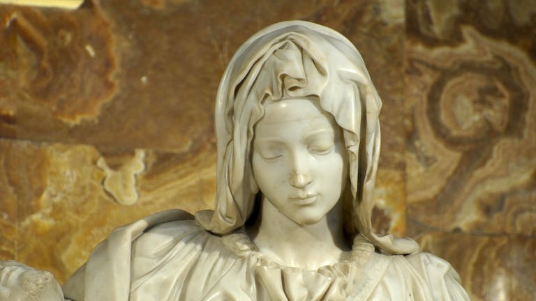 Kopforträt der Muttergottes: römische Pietà von Michelangelo